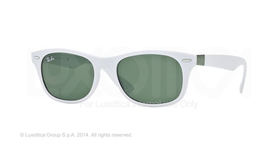 Ray-Ban RB4207 Sunglasses 609671-55 - Matte White Frame, Dark Green Lenses