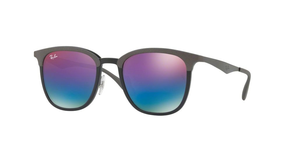 Ray-Ban RB4278 Sunglasses 6284B1-51 - Black/matte Grey Frame, Green Mirror Blue Grad Violet Lenses
