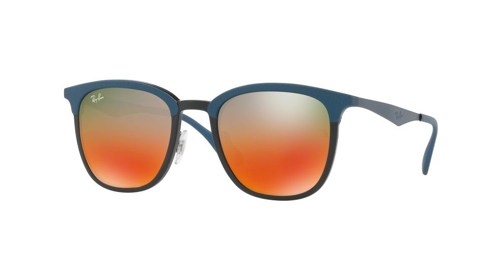 Ray-Ban RB4278 Sunglasses 6286A8-51 - Black/matte Blue Frame, Light Brown Mirror Red Grad Lenses