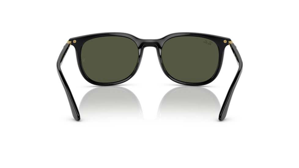 Ray-Ban RB4386F Sunglasses, Black Frame, Green Lens, Asian Fit, 55, RB4386F-601-31-55