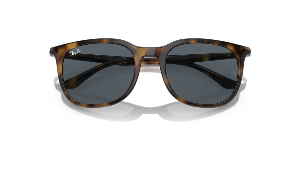 Ray-Ban RB4386F Sunglasses, Havana Frame, Blue Lens, Asian Fit, 55, RB4386F-710-R5-55