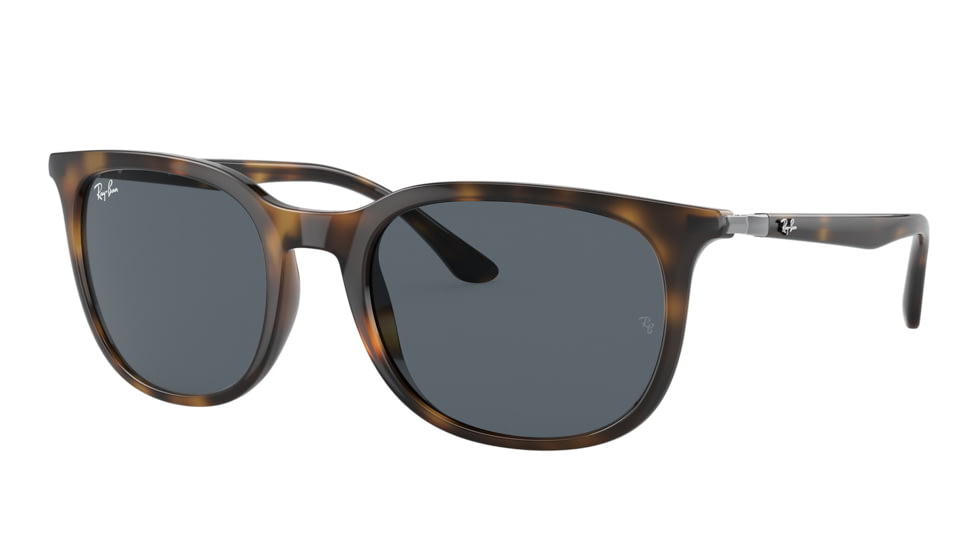 Ray-Ban RB4386F Sunglasses, Havana Frame, Blue Lens, Asian Fit, 55, RB4386F-710-R5-55