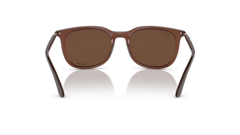 Ray-Ban RB4386F Sunglasses, Transparent Brown Frame, Polarized Brown Lens, Asian Fit, 55, RB4386F-6652AN-55