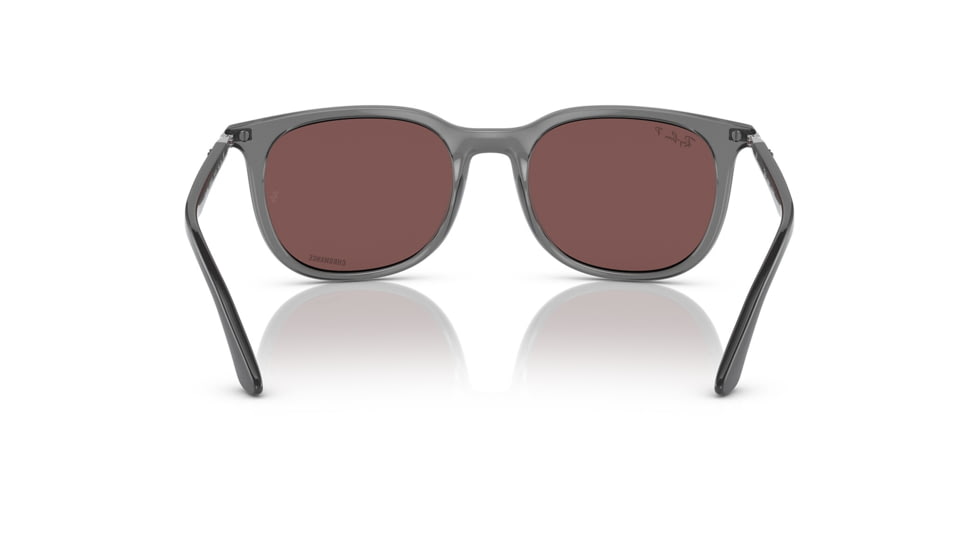 Ray-Ban RB4386F Sunglasses, Transparent Grey Frame, Polarized Dark Violet Lens, Asian Fit, 55, RB4386F-6650AF-55
