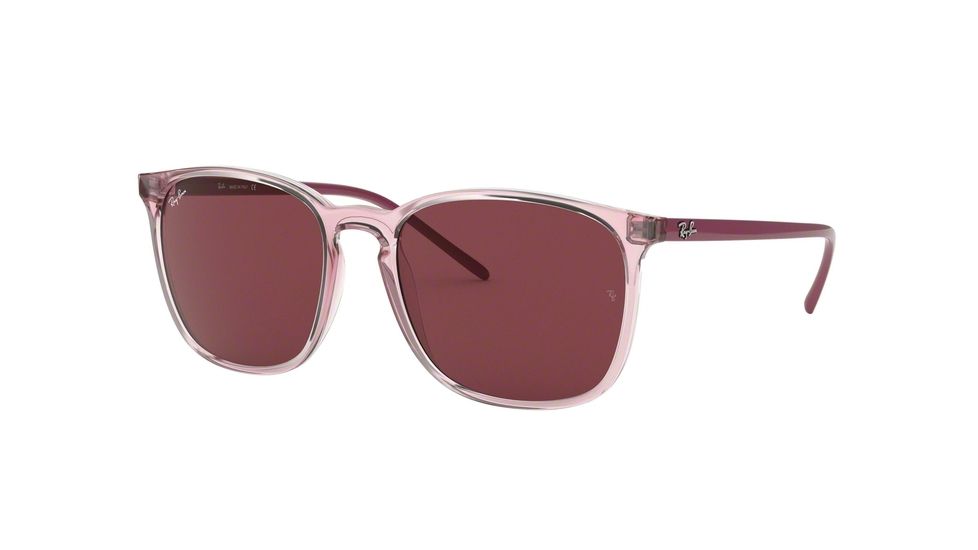 Ray-Ban RB4387 Sunglasses 640075-56 - Transparent Pink Frame, Bordeaux Lenses