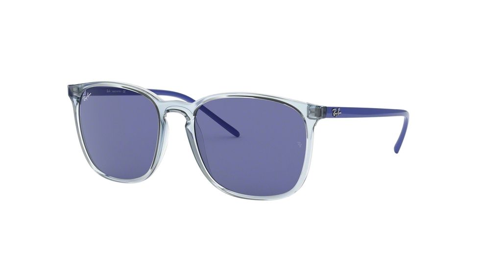 Ray-Ban RB4387 Sunglasses 640176-56 - Trasparent Light Blue Frame, Violet Lenses