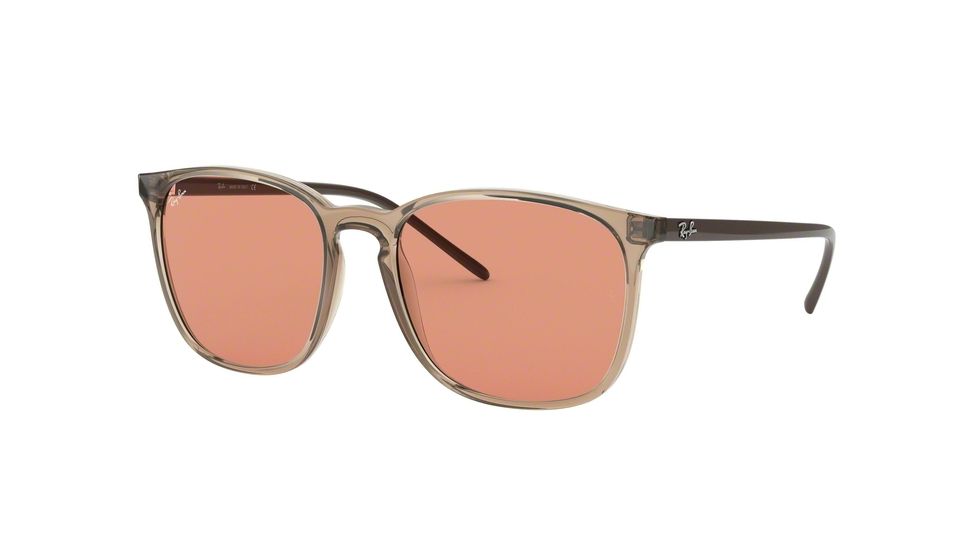 Ray-Ban RB4387 Sunglasses 640374-56 - Trasparent Light Brown Frame, Orange Lenses