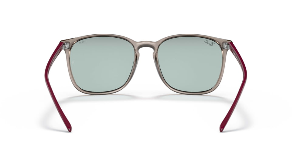 Ray-Ban RB4387 Sunglasses, Evolve Photo Green to Blue Lenses, Transparent Grey, 56, RB4387-6572Q5-56