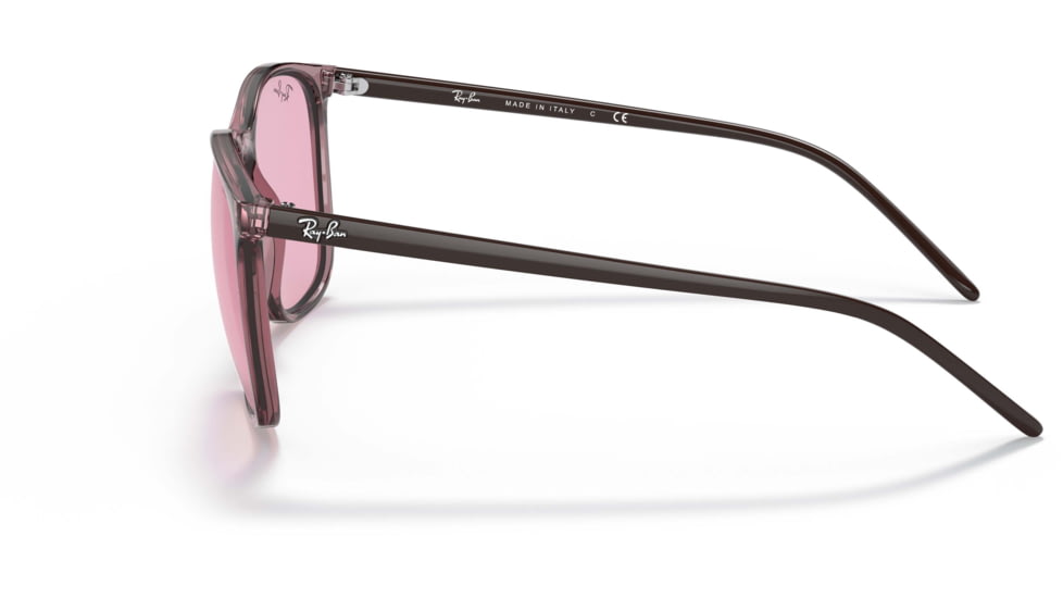 Ray-Ban RB4387 Sunglasses, Evolve Photo Pink to Blue Lenses, Transparent Violet, 56, RB4387-6574Q3-56