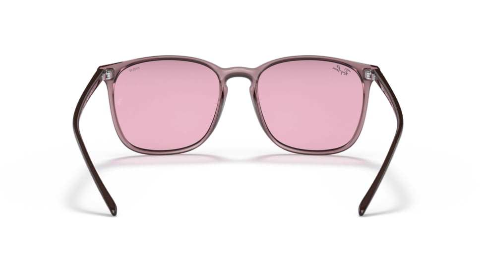 Ray-Ban RB4387 Sunglasses, Evolve Photo Pink to Blue Lenses, Transparent Violet, 56, RB4387-6574Q3-56