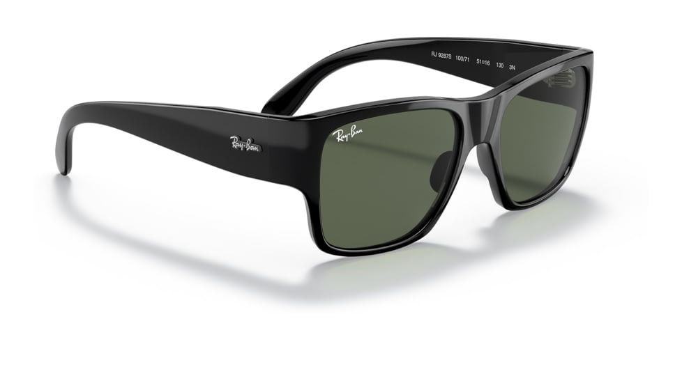 Ray-Ban RJ9287S Wayfarer Nomad Junior Sunglasses - Kids, Black Frame, Dark Green Lens, 48, RJ9287S-100-71-48