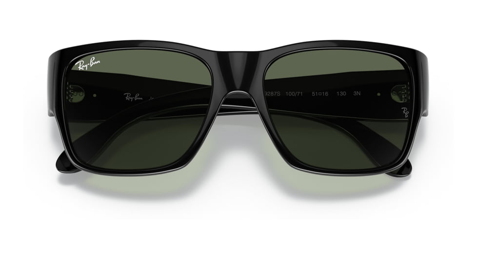 Ray-Ban RJ9287S Wayfarer Nomad Junior Sunglasses - Kids, Black Frame, Dark Green Lens, 48, RJ9287S-100-71-48