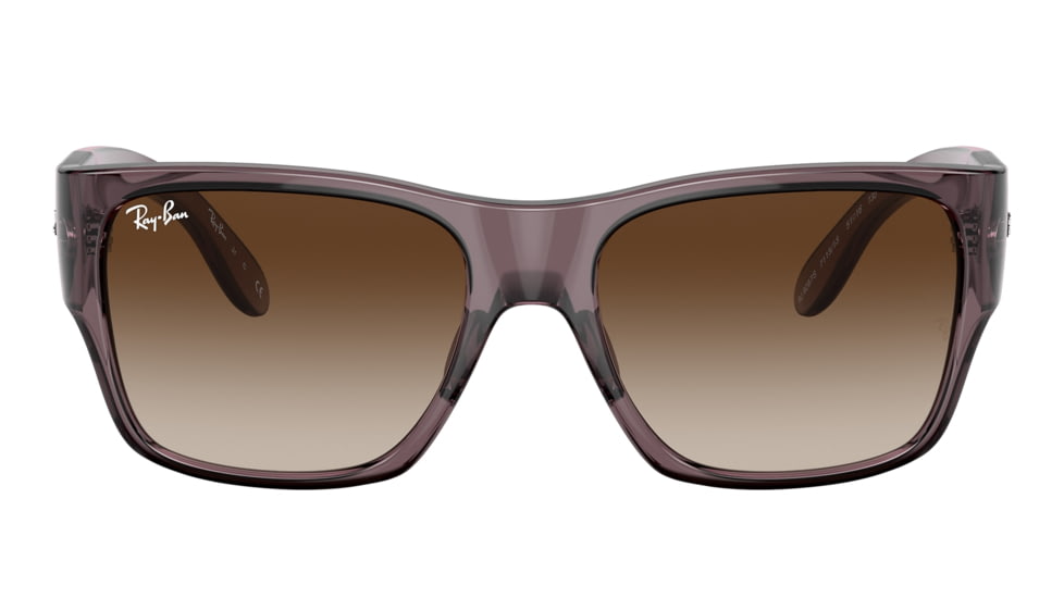 Ray-Ban RJ9287S Wayfarer Nomad Junior Sunglasses - Kids, Transparent Dark Brown Frame, Brown Gradient Lens, 48, RJ9287S-711513-48