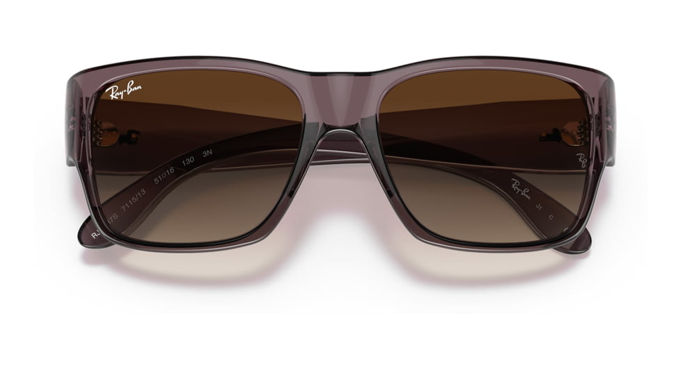 Ray-Ban RJ9287S Wayfarer Nomad Junior Sunglasses - Kids, Transparent Dark Brown Frame, Brown Gradient Lens, 48, RJ9287S-711513-48