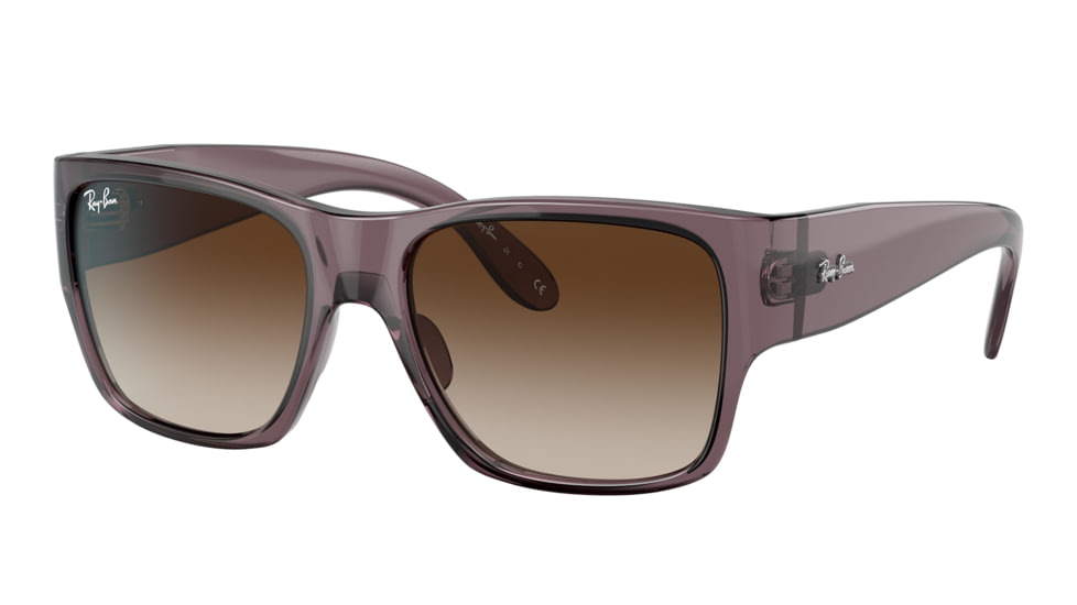 Ray-Ban RJ9287S Wayfarer Nomad Junior Sunglasses - Kid's, Transparent Dark Brown Frame, Brown Gradient Lens, 48, RJ9287S-711513-48