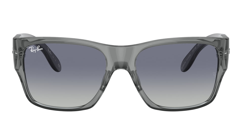 Ray-Ban RJ9287S Wayfarer Nomad Junior Sunglasses - Kids, Transparent Grey Frame, Grey Gradient Blue Lens, 48, RJ9287S-71134L-48