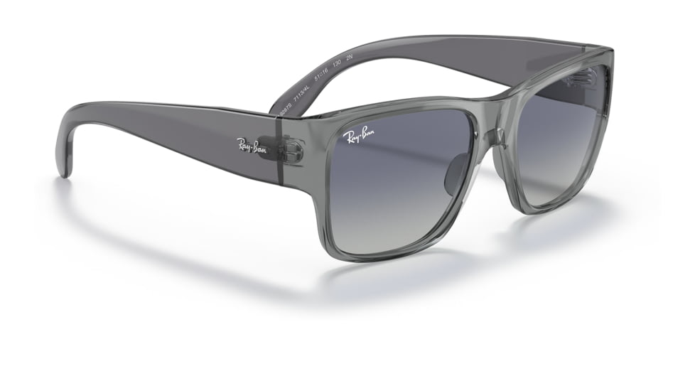 Ray-Ban RJ9287S Wayfarer Nomad Junior Sunglasses - Kids, Transparent Grey Frame, Grey Gradient Blue Lens, 48, RJ9287S-71134L-48