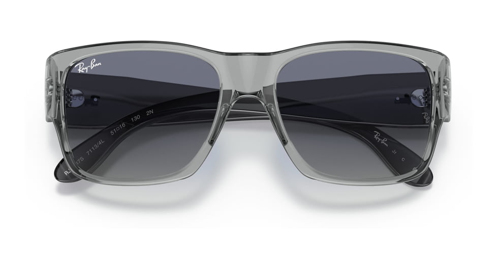 Ray-Ban RJ9287S Wayfarer Nomad Junior Sunglasses - Kids, Transparent Grey Frame, Grey Gradient Blue Lens, 48, RJ9287S-71134L-48