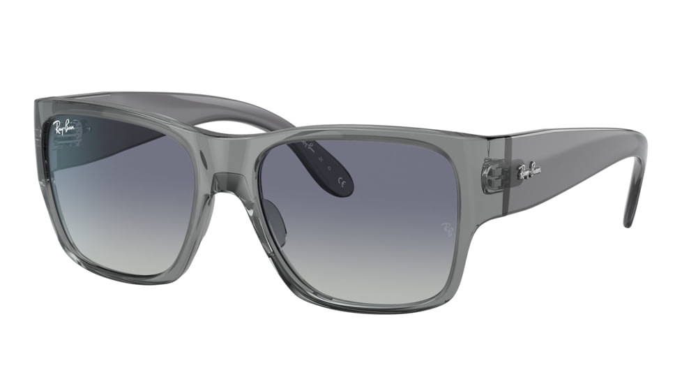 Ray-Ban RJ9287S Wayfarer Nomad Junior Sunglasses - Kid's, Transparent Grey Frame, Grey Gradient Blue Lens, 48, RJ9287S-71134L-48