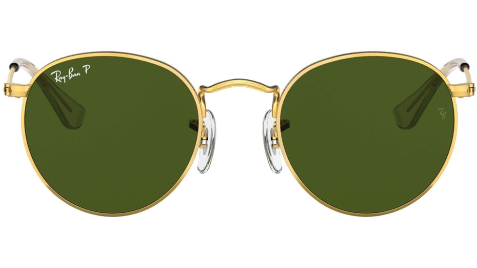 Ray-Ban RJ9547S Round Sunglasses - Kids, Polarized, Legend Gold, Polar Green, 44, RJ9547S-286-2P-44