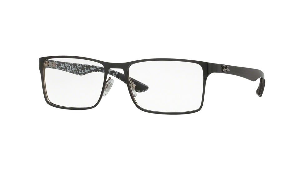 Ray-Ban RX8415 Eyeglass Frames 2861-53 - Top Shiny Black On Silver Frame