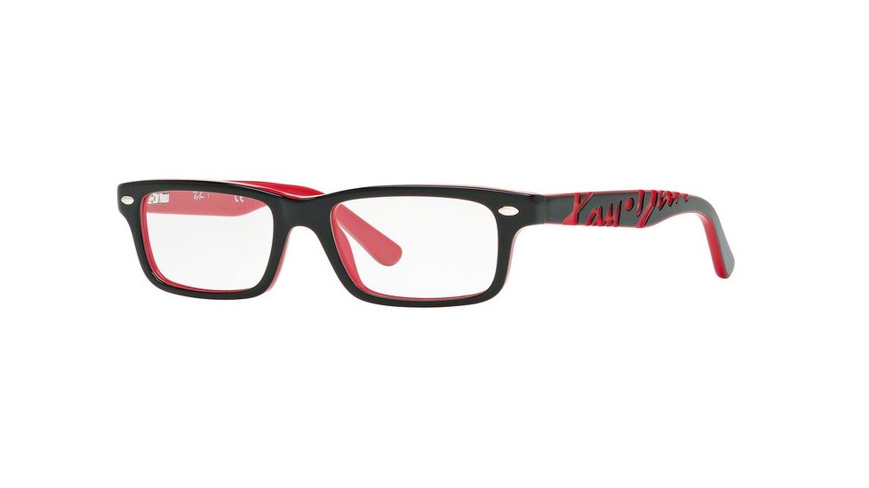 Ray-Ban RY1535 Eyeglass Frames 3573-46 - Top Black On Red Frame