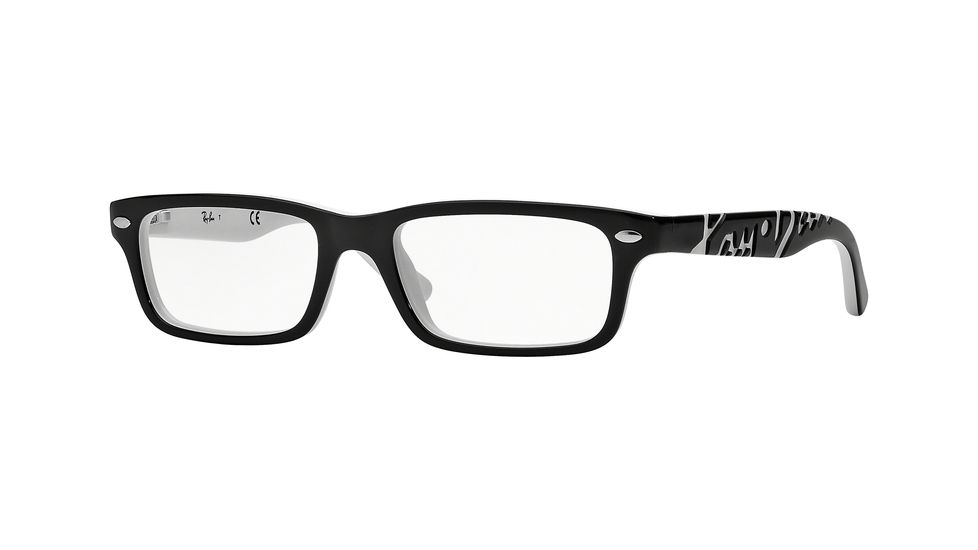 Ray-Ban RY1535 Eyeglass Frames 3579-46 - Top Black On White Frame