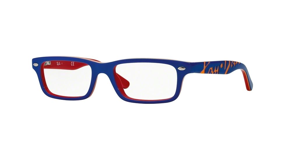Ray-Ban RY1535 Eyeglass Frames 3601-46 - Top Blue On Red Frame
