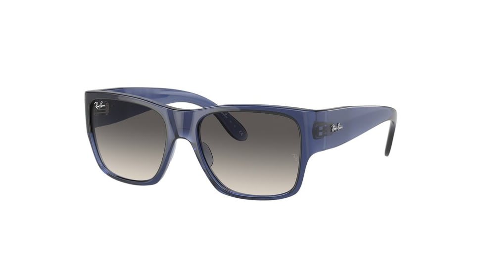 Ray-Ban RJ9287S Wayfarer Nomad Junior Sunglasses - Kid's, Transparent Blue Frame, Grey Gradient Lens, 48, RJ9287S-711411-48