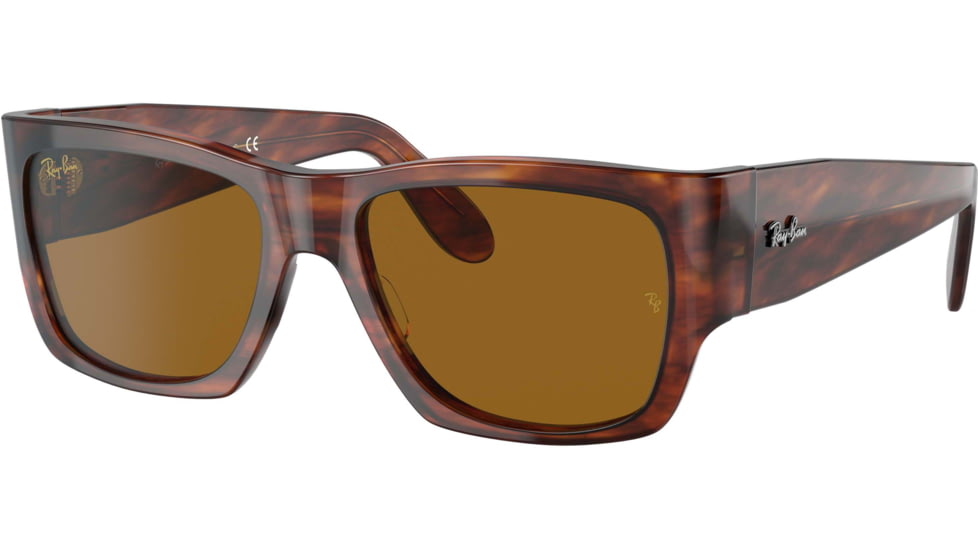 Ray-Ban Wayfarer Nomad RB2187 Sunglasses, Striped Havana, 54, RB2187-954-33-54