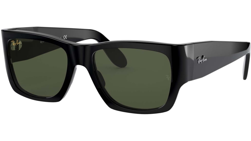 Ray-Ban Wayfarer Nomad RB2187 Sunglasses, Black, G-15 Green, 54, RB2187-901-31-54