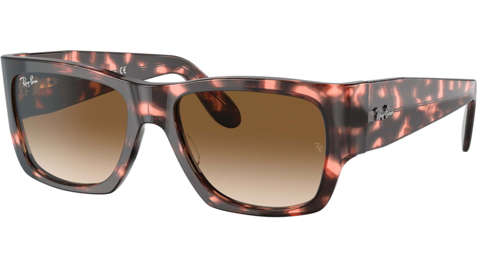 Ray-Ban Wayfarer Nomad RB2187 Sunglasses, Brown Gradient Lenses, Pink Havana, 54, RB2187-133451-54