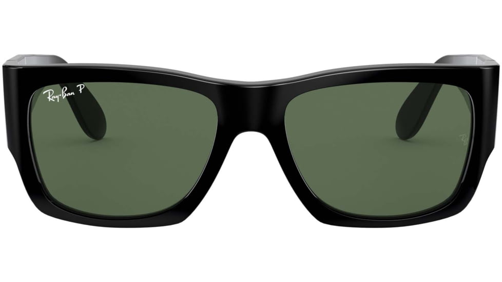 Ray-Ban Wayfarer Nomad RB2187 Sunglasses Polarized, Black, G-15 Green, 54, RB2187-901-58-54