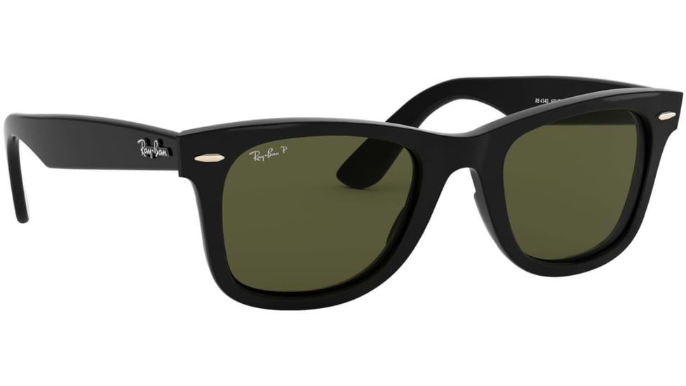 Ray-Ban WAYFARER RB4340 Sunglasses 601/58-50 - Black Frame, Green Polarized Lenses
