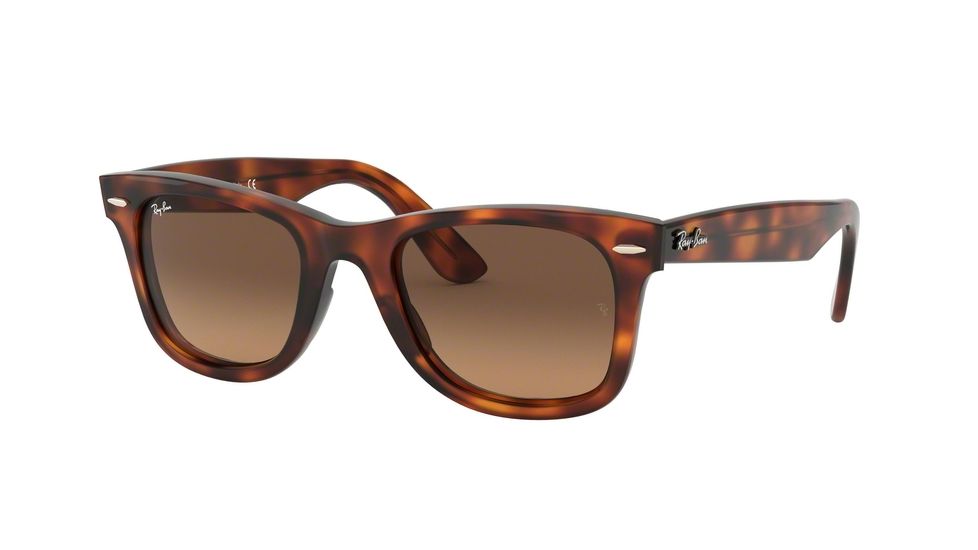 Ray-Ban WAYFARER RB4340 Sunglasses 639743-50 - Red Havana Frame, Brown Gradient Grey Lenses