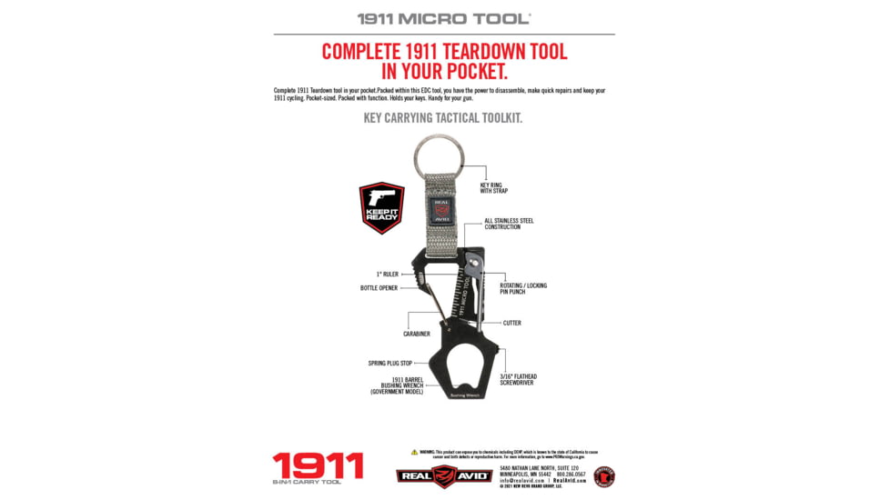 Real Avid 8-IN-1 Carry Multi Tool - 1911 AVMICRO1911