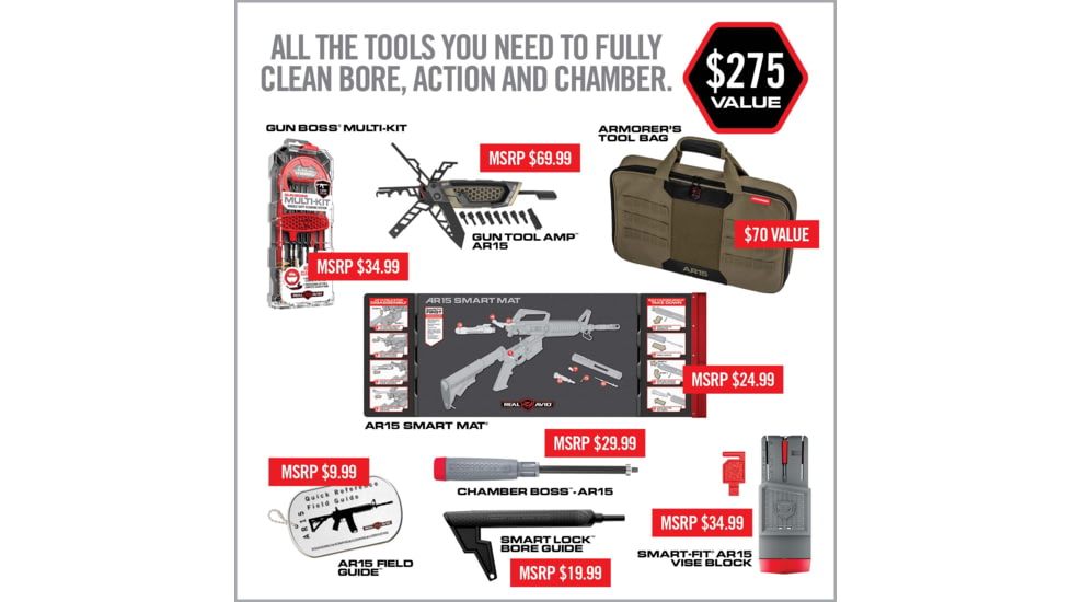Real Avid AR-15 Tactical Maintenance Kit In Tool Bag, AVARTMK