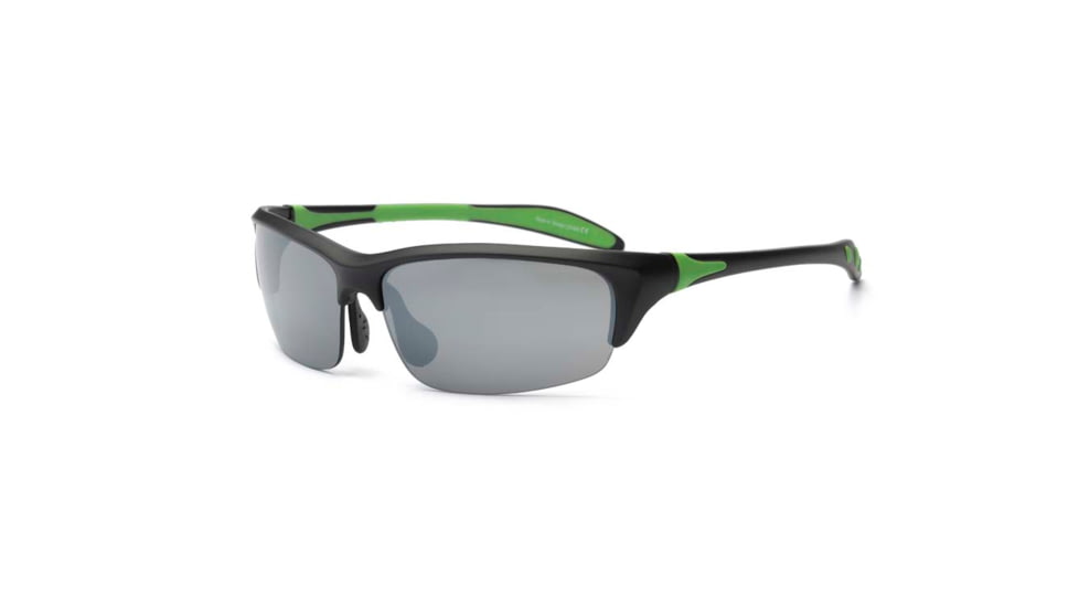 Real Kids Shades Black/Lime Green Blade Frame Polycarbonate with PC/Polarized Lens 10+, Unisex 10BLDBKLMP2