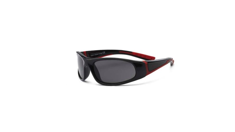 Real Kids Shades Black/Red Double Injection Flex Fit Frame with PC Smoke Lens 4+, Boys 4BOLBKRD