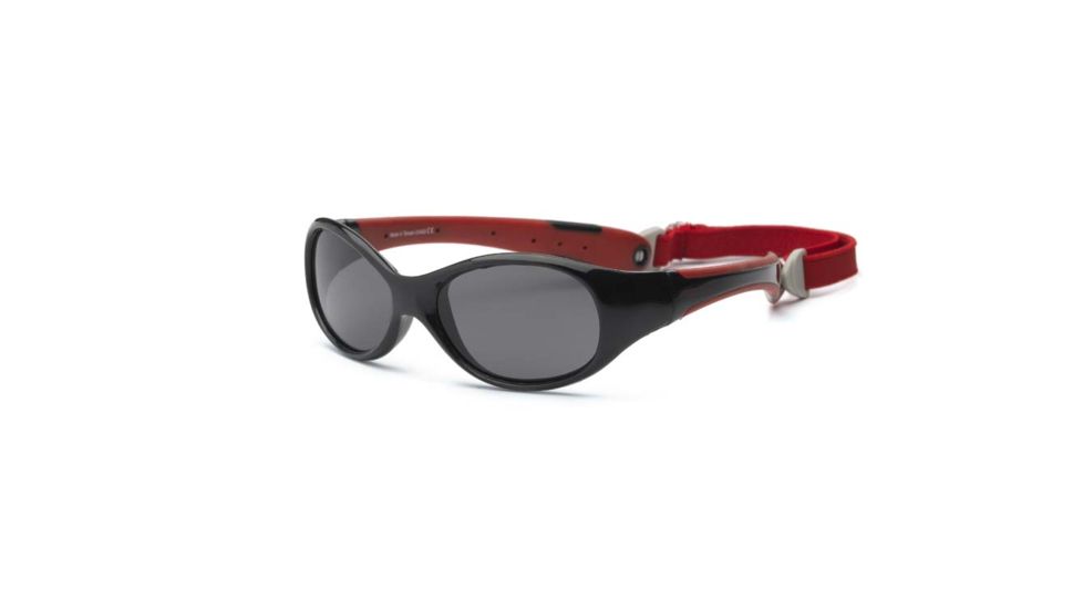 Real Kids Shades Black/Red Double Injection Flex Fit Removable Band Frame with PC Smoke Lens 4+, Boys 4EXPBKRD