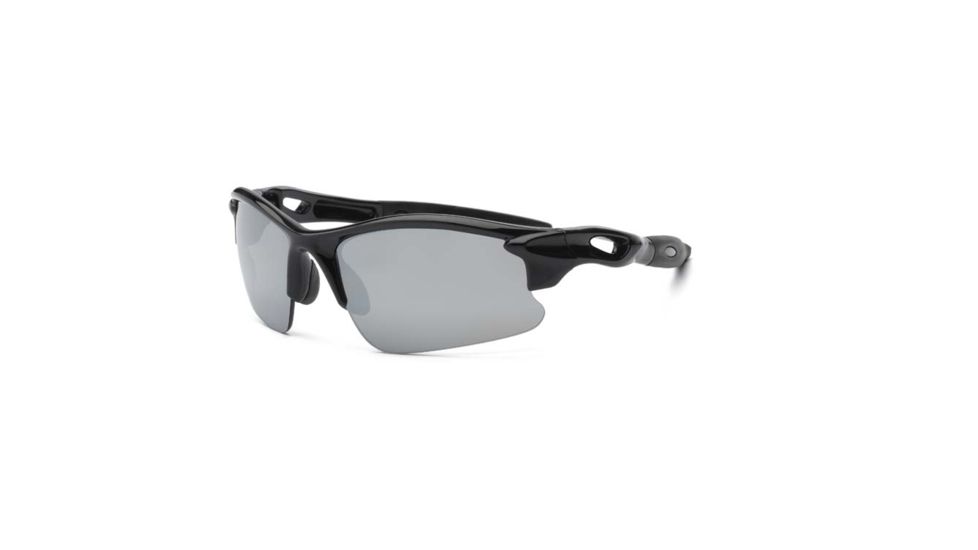 Real Kids Shades Black Sweep Polycarbonate Frame with Blue Mirror Lens 7+, Unisex 7BLZBLK