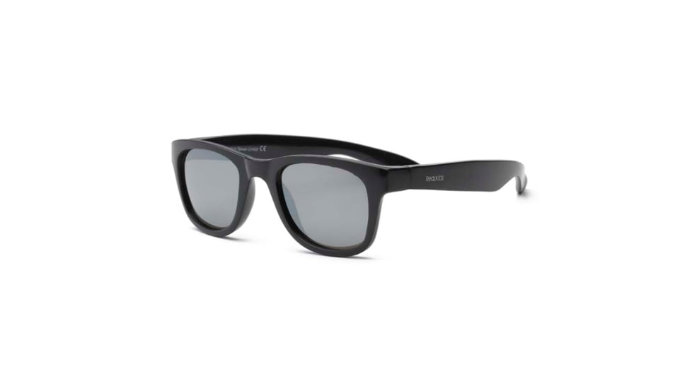 Real Kids Shades Black Square Flex Fit Frame with Silver Mirror Lens 2+, Unisex 2SURBLK