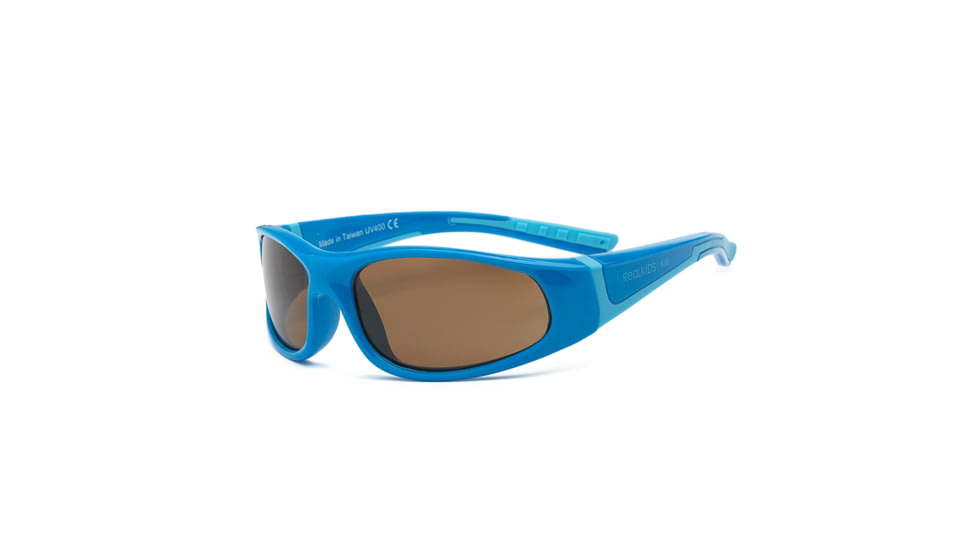 Real Kids Shades Boy's Unbreakable Bolt Sunglasses, Blue/Light Blue Frame with Polarized Brown Lens, Kid 4BOLBLLBP2