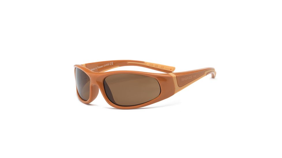 Real Kids Shades Boy's Unbreakable Bolt Sunglasses, Brown/Orange Frame with Polarized Brown Lens, Kid 4BOLBRORP2
