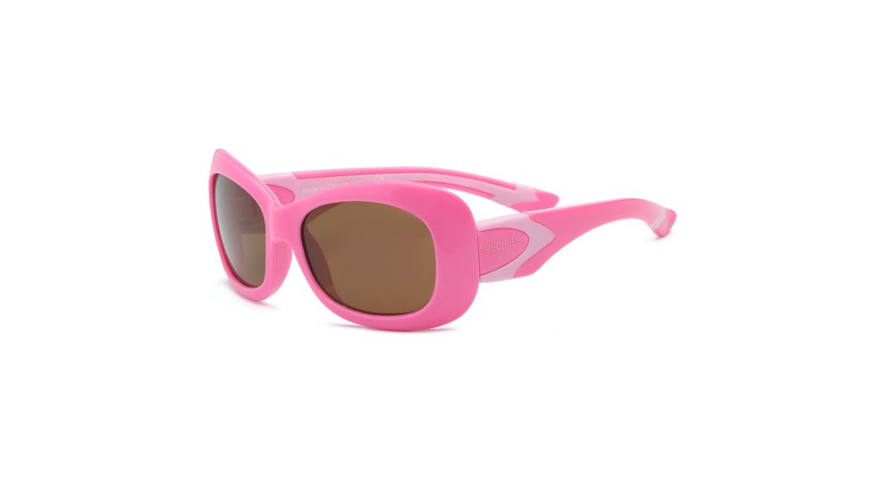 Real Kids Shades Girl's Unbreakable Breeze Sunglasses, Pink Frame with Polarized Brown Lens, Kid 4BREPKPKP2