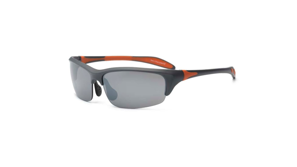Real Kids Shades Graphite/Orange Blade Frame Polycarbonate with Silver Mirror Lens 10+, Unisex 10BLDGROR
