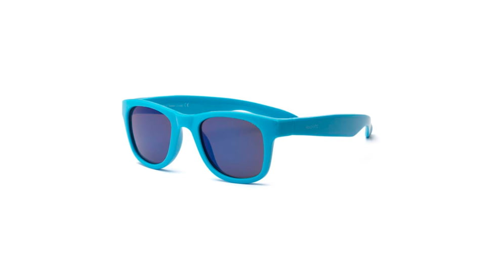 Real Kids Shades Neon Blue Square Flex Fit Frame with Blue Mirror Lens 2+, Unisex 2SURNBL