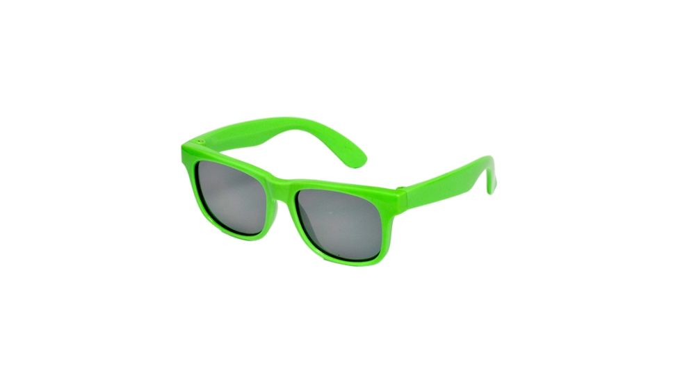 Real Kids Shades Neon Green Square Flex Fit Frame with Green Mirror Lens 7+, Unisex 7SURNGR