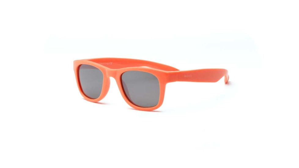 Real Kids Shades Neon Orange Square Flex Fit Frame with Silver Mirror Lens 4+, Unisex 4SURNOR