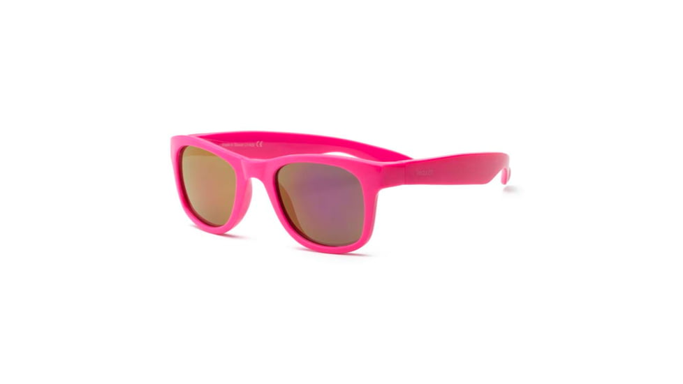 Real Kids Shades Neon Pink Square Flex Fit Frame with Pink Mirror Lens 2+, Girls 2SURNPK